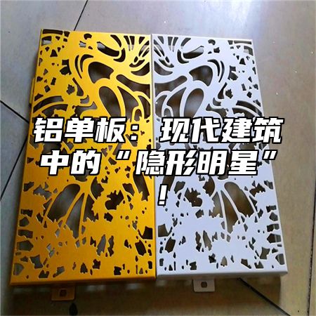 铝单板：现代建筑中的“隐形明星”！
